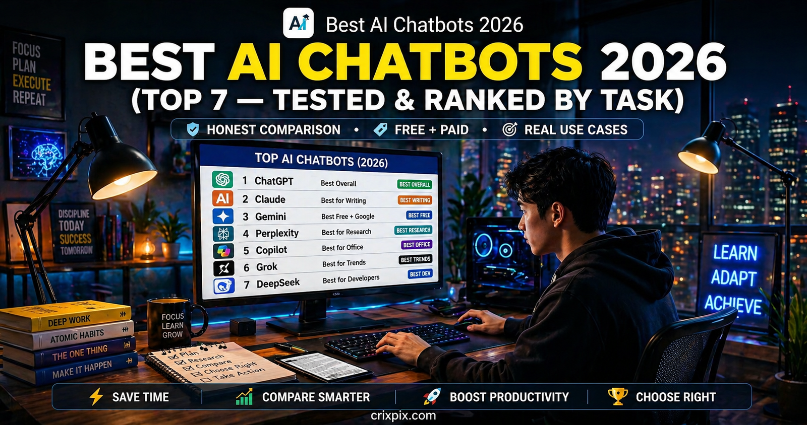 Best AI Chatbots 2026: Top 7 Ranked by Task (Honest Comparison)